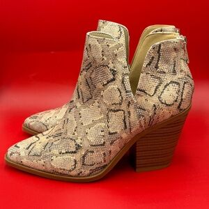 Rouge Snakeskin Ankle Boots size 8